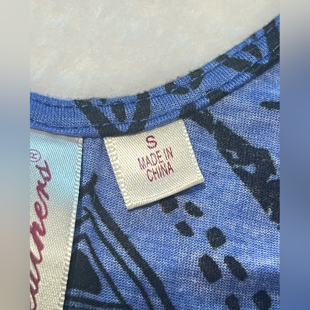 feathers Blue and Black Maxi Dress with Geometric Pattern - Picture 3 of 10